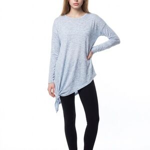 lululemon athletica Heathered Light gray  Tie-Hem Long Sleeve Top size 10/12.